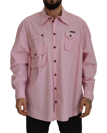Dolce & Gabbana Pink Casual Button Down Long Sleeves Shirt - Whispers Of Wisdom Clothing