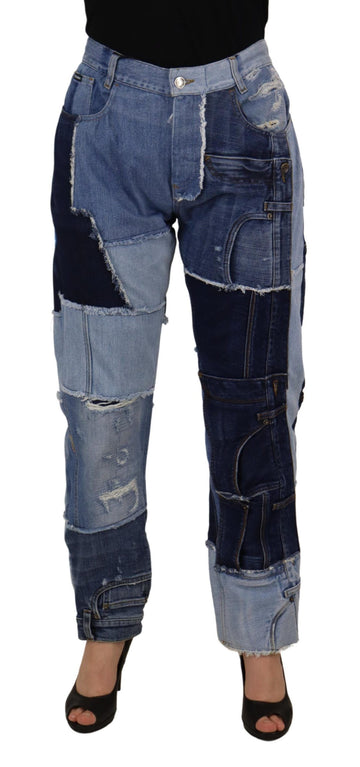Dolce & Gabbana Multicolor Patchwork High Waist Denim Jeans - Whispers Of Wisdom Clothing