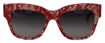 Dolce & Gabbana Red Lace Acetate Rectangle Shades DG4231F Sunglasses - Whispers Of Wisdom Clothing