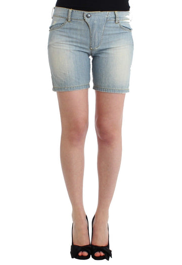 Ermanno Scervino Beachwear Blue Denim City Casual Dress Shorts