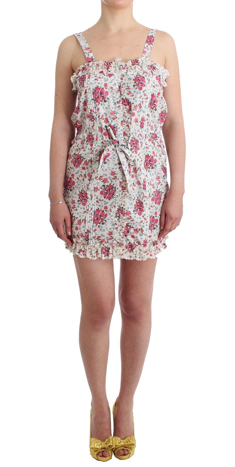 Ermanno Scervino Beachwear Pink Floral Beach Mini Dress Short - Whispers Of Wisdom Clothing