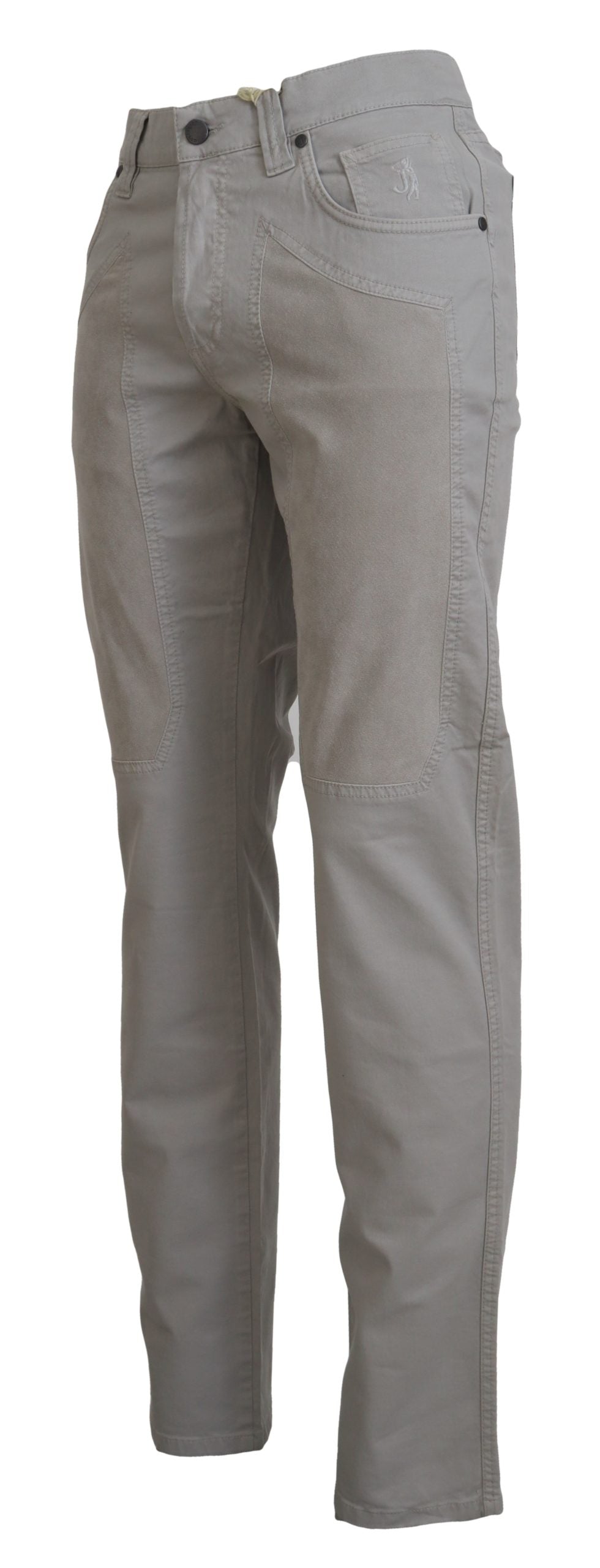 Jeckerson Gray Cotton Tapered Men Casual Pants - Whispers Of Wisdom Clothing