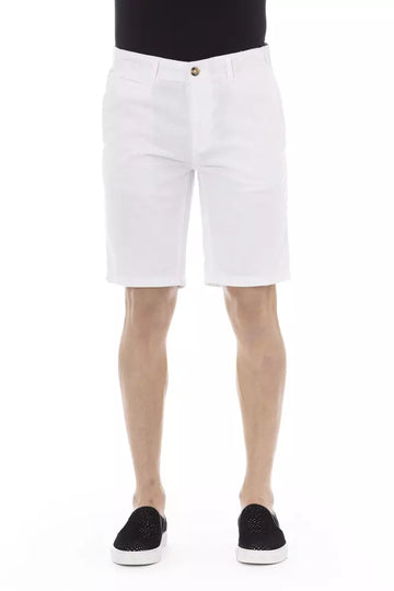Baldinini Trend White Cotton Men Bermuda Short - Whispers Of Wisdom Clothing