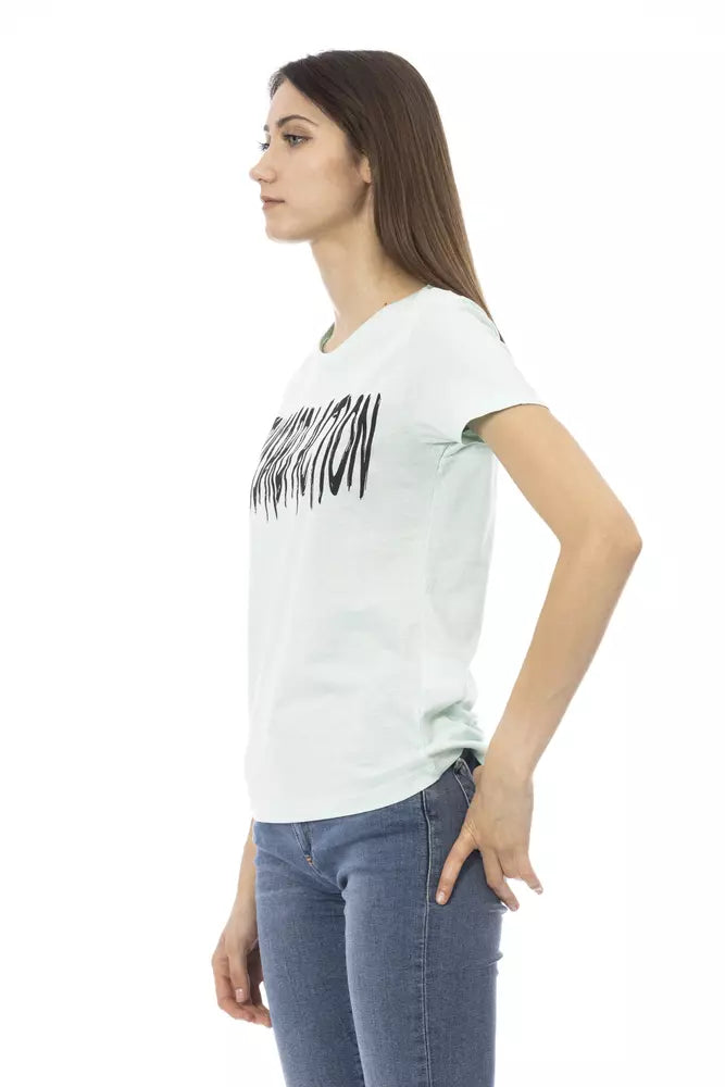 Trussardi Action Light Blue Cotton Women T-Shirt - Whispers Of Wisdom Clothing