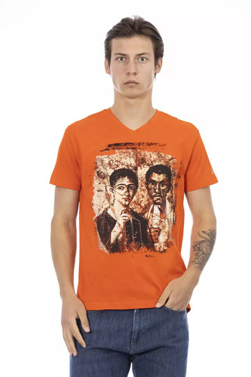 Trussardi Action Orange Cotton Men T-Shirt - Whispers Of Wisdom Clothing