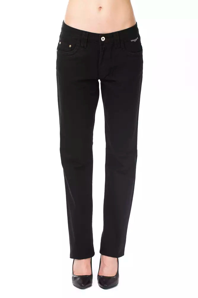 Ungaro Fever Black Cotton Women's Pant - Whispers Of Wisdom Clothing
