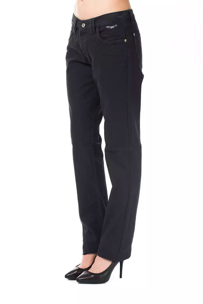 Ungaro Fever Blue Cotton Women's Pants - Whispers Of Wisdom Clothing