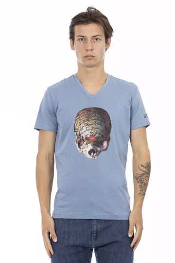 Trussardi Action Light Blue Cotton Men T-Shirt - Whispers Of Wisdom Clothing