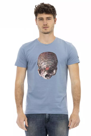 Trussardi Action Light Blue Cotton Men T-Shirt - Whispers Of Wisdom Clothing
