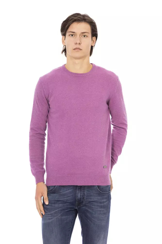 Baldinini Trend Purple Wool Men Sweater - Whispers Of Wisdom Clothing