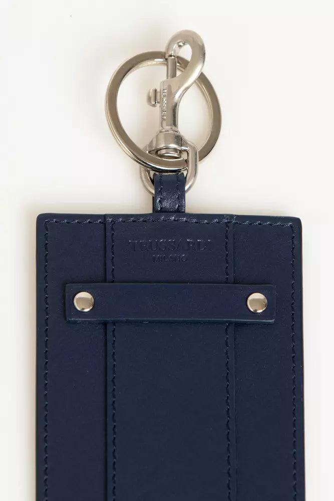 Trussardi Blue Leather Men's Badge Holder