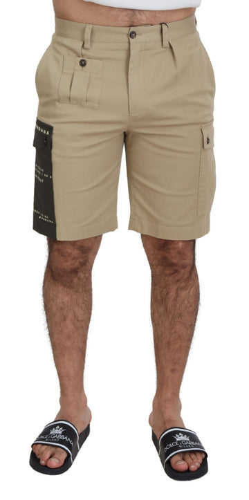 Dolce & Gabbana Beige Cotton Cargo Bermuda Shorts - Whispers Of Wisdom Clothing