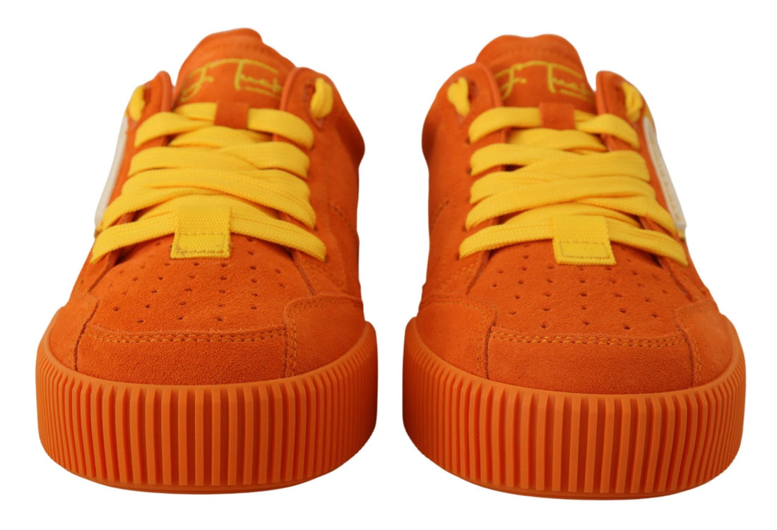 Dolce & Gabbana Orange Leather P.j. Tucker Sneakers Shoes - Whispers Of Wisdom Clothing