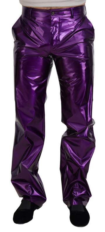 Dolce & Gabbana Purple Shining Men Casual Pants - Whispers Of Wisdom Clothing