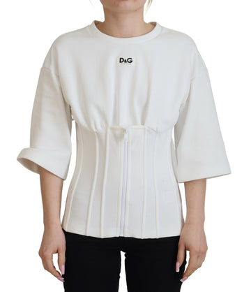 Dolce & Gabbana White Corset Stretch Cotton Top T-shirt - Whispers Of Wisdom Clothing