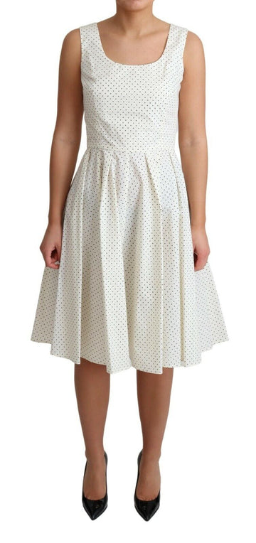 Dolce & Gabbana White Polka Dotted Cotton A-Line Dress - Whispers Of Wisdom Clothing