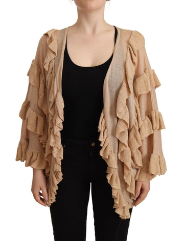 كارديجان مفتوح من الأمام بأكمام طويلة وكشكشة من Aniye By Beige