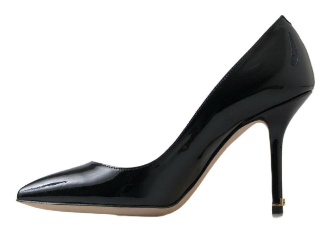 Dolce & Gabbana Black Patent Leather High Heels Pumps Shoes - Whispers Of Wisdom Clothing