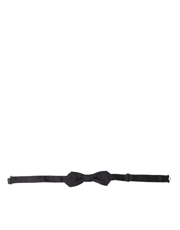 Dolce & Gabbana Black Silk Adjustable Neck Men Papillon Bow Tie