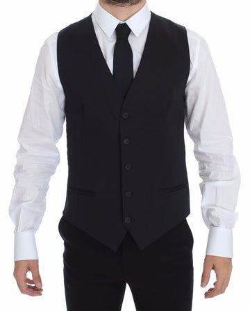 Dolce & Gabbana Blue Cotton Stretch Dress Vest Blazer - Whispers Of Wisdom Clothing
