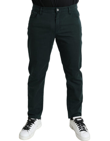 Dolce & Gabbana Green Cotton Stretch Skinny Men Denim Jeans