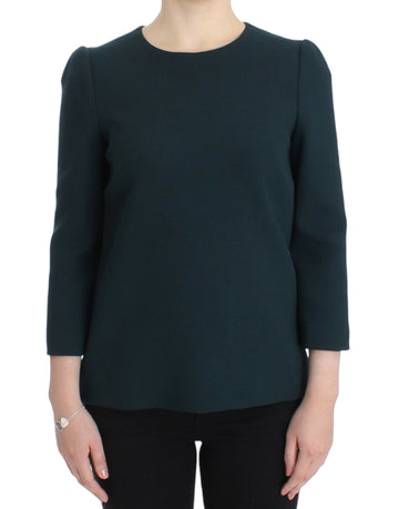 Dolce & Gabbana Green 3/4 sleeve wool blouse - Whispers Of Wisdom Clothing