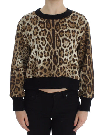 Dolce & Gabbana Leopard Print Crewneck Short Sweater - Whispers Of Wisdom Clothing
