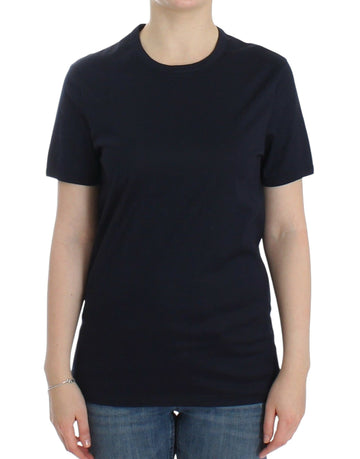 Ermanno Scervino Lingerie Blue Crewneck Cotton Logo T-shirt - Whispers Of Wisdom Clothing
