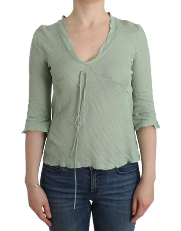 Ermanno Scervino Green Lightweight Knit Sweater Top Blouse - Whispers Of Wisdom Clothing