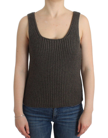 Ermanno Scervino Gray Knit Top Knitted Sweater Merino Wool - Whispers Of Wisdom Clothing
