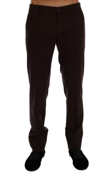 Dolce & Gabbana Purple Wool Stretch Formal Pants - Whispers Of Wisdom Clothing