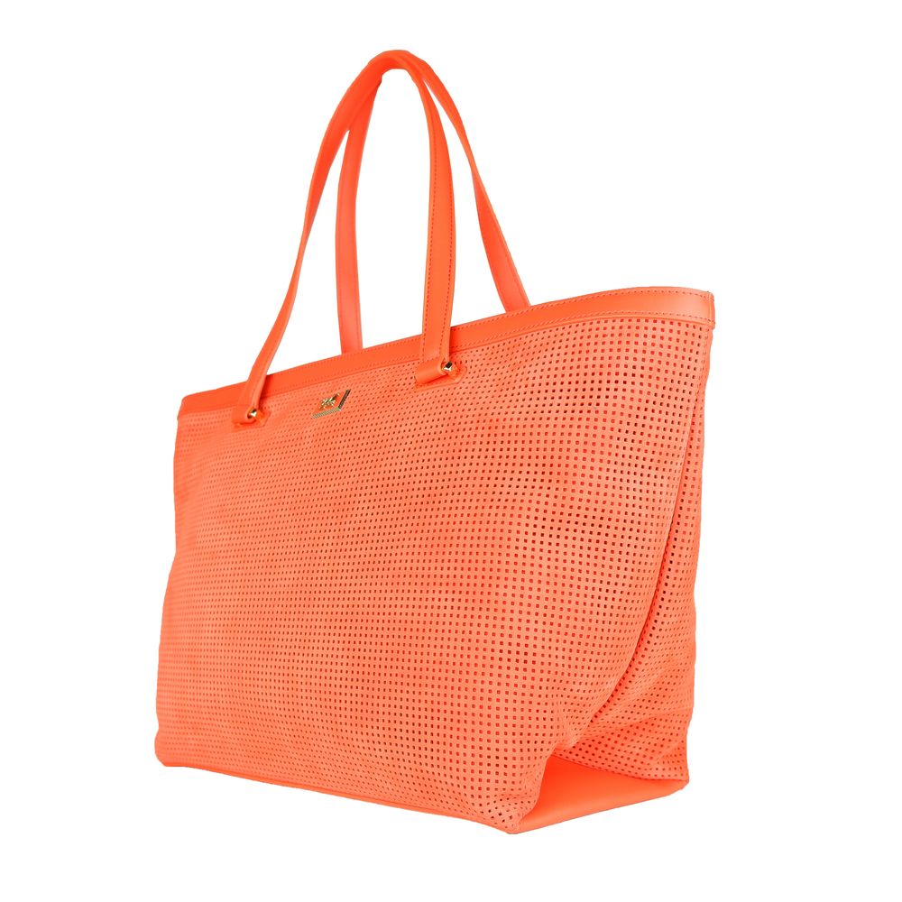 Cavalli Class Orange Calfskin Women Handbag - Whispers Of Wisdom Clothing