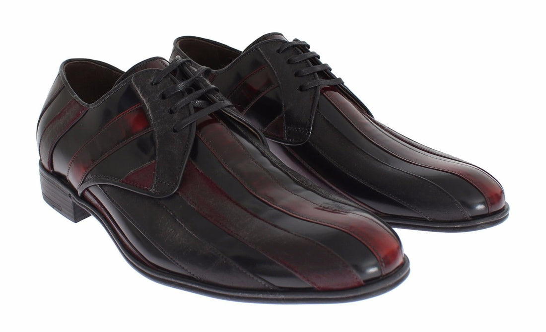 Dolce & Gabbana Black Bordeaux Leather Dress Formal Shoes - Whispers Of Wisdom Clothing
