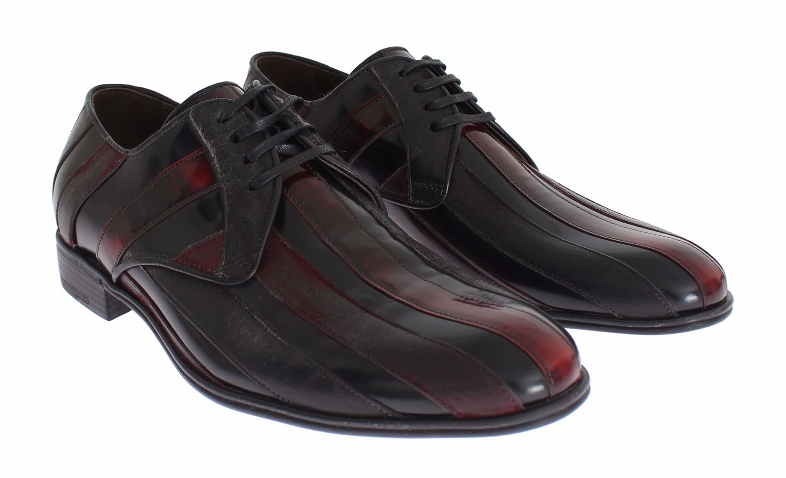Dolce & Gabbana Black Bordeaux Leather Dress Formal Shoes - Whispers Of Wisdom Clothing