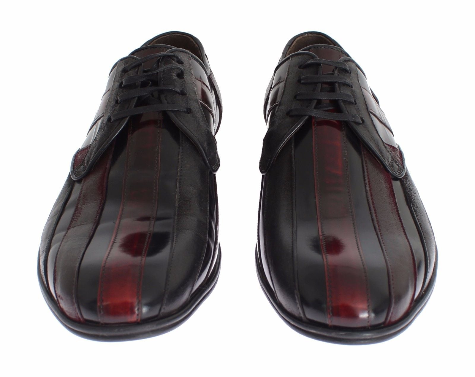 Dolce & Gabbana Black Bordeaux Leather Dress Formal Shoes - Whispers Of Wisdom Clothing