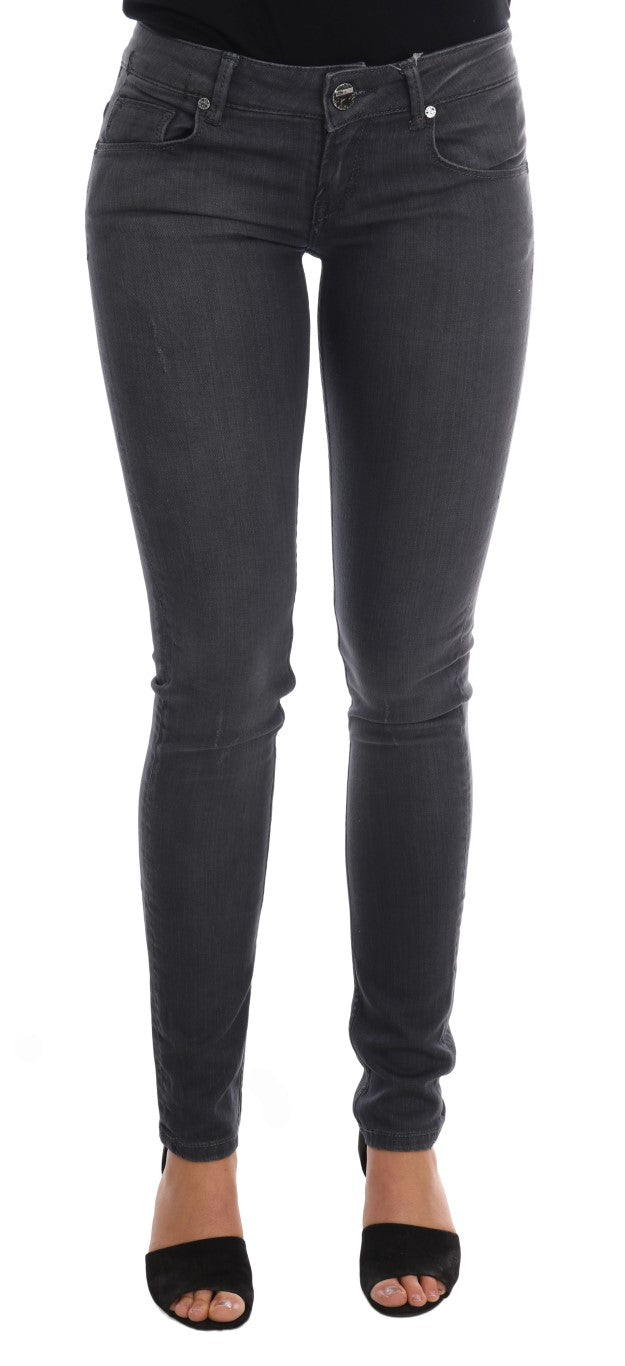 Acht Gray Cotton Slim Fit Denim Jeans - Whispers Of Wisdom Clothing