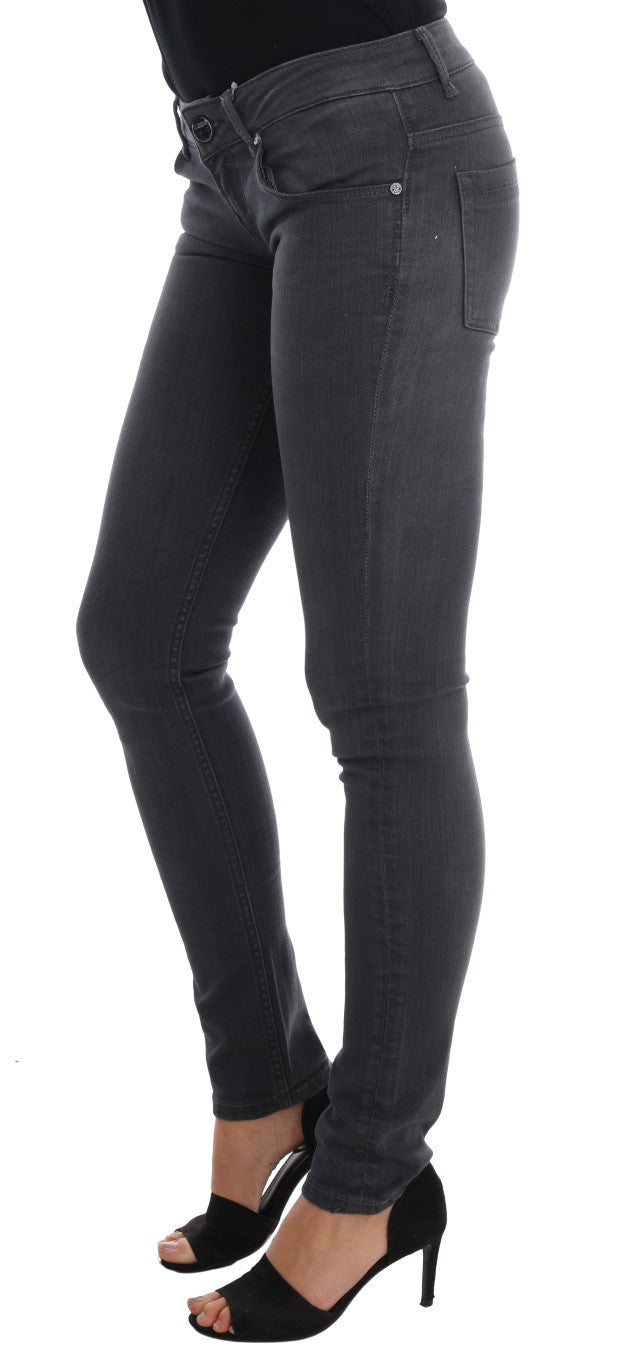 Acht Gray Cotton Slim Fit Denim Jeans - Whispers Of Wisdom Clothing