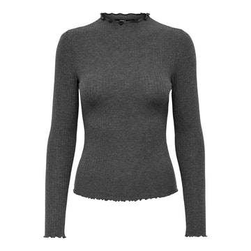 Only Gray Polyester Turtleneck