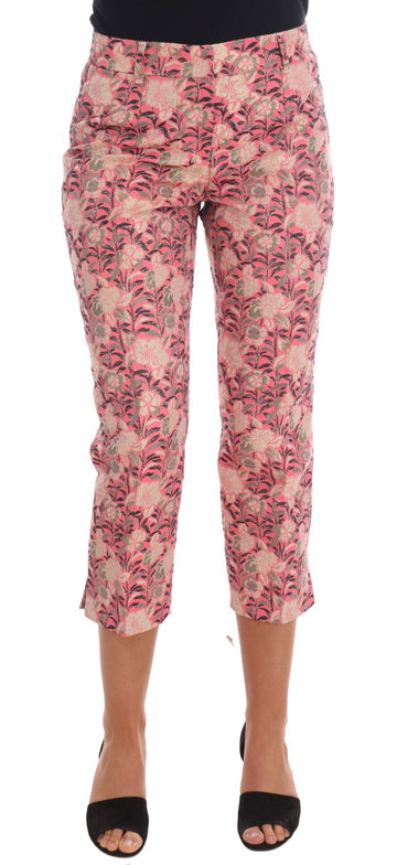 Dolce & Gabbana Pink Floral Brocade Capri Pants - Whispers Of Wisdom Clothing