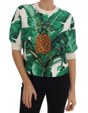 Dolce & Gabbana Pineapple Banana Sequins Crewneck Sweater - Whispers Of Wisdom Clothing