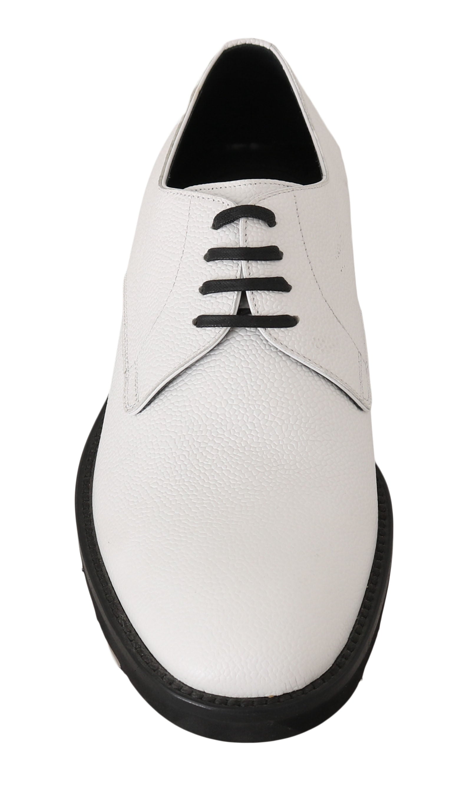 Dolce & Gabbana White Leather Derby Dress Formal Shoes - Whispers Of Wisdom Clothing