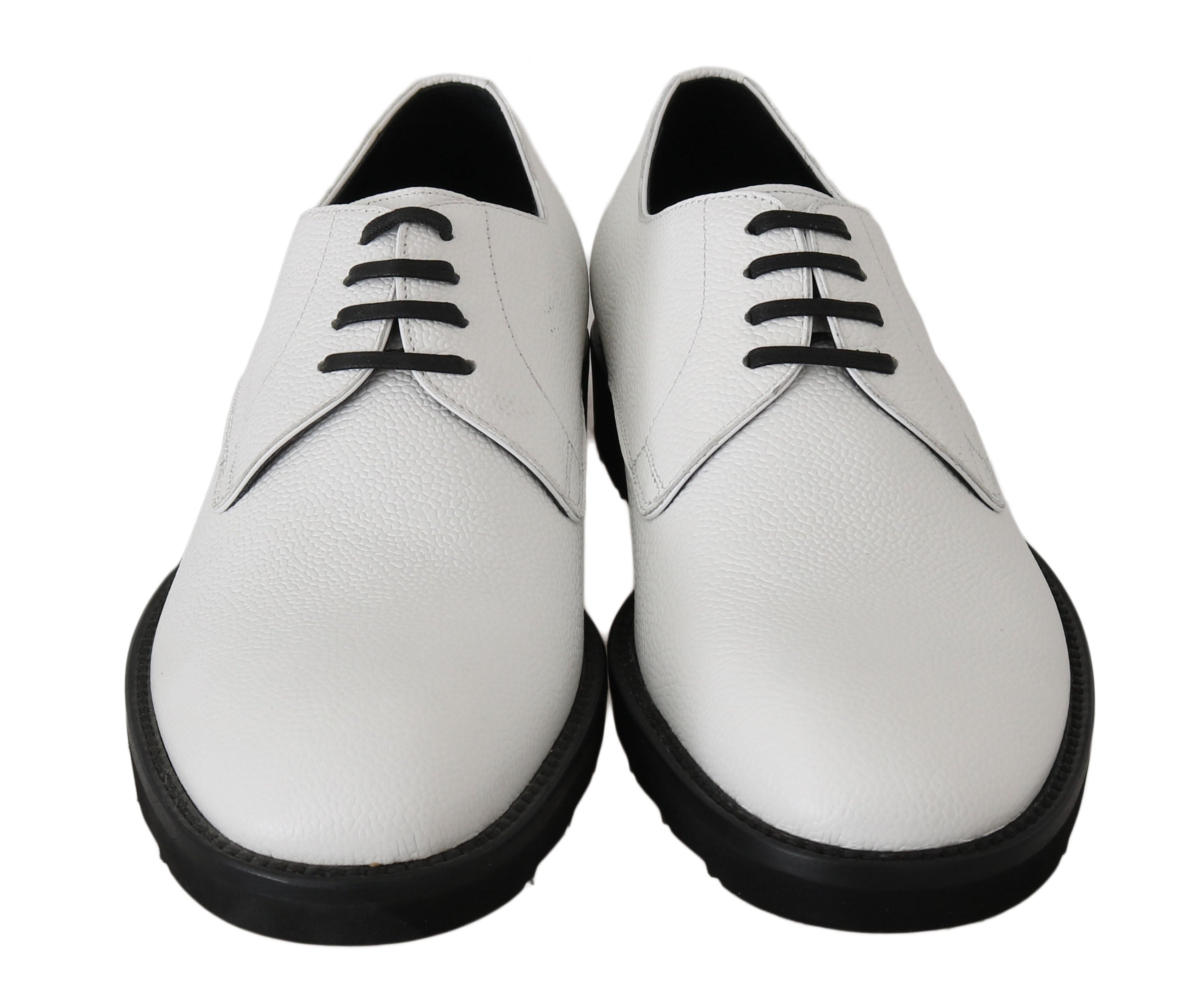 Dolce & Gabbana White Leather Derby Dress Formal Shoes - Whispers Of Wisdom Clothing