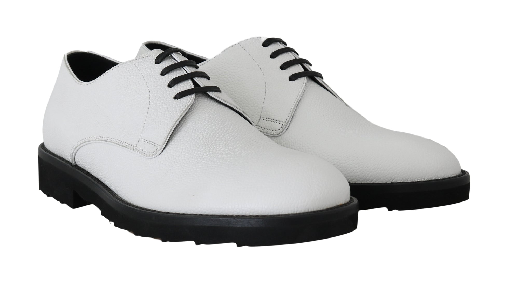 Dolce & Gabbana White Leather Derby Dress Formal Shoes - Whispers Of Wisdom Clothing