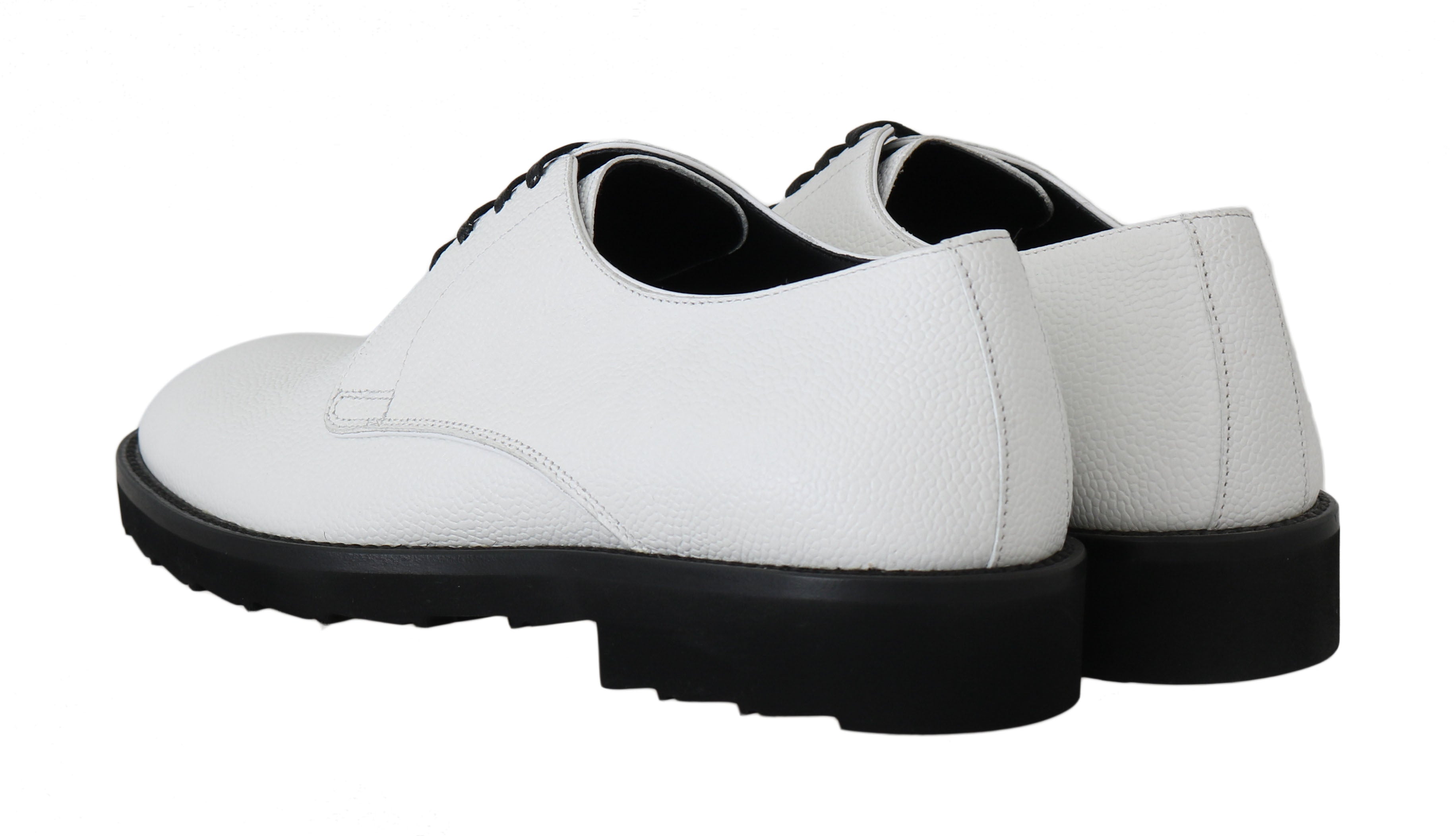 Dolce & Gabbana White Leather Derby Dress Formal Shoes - Whispers Of Wisdom Clothing