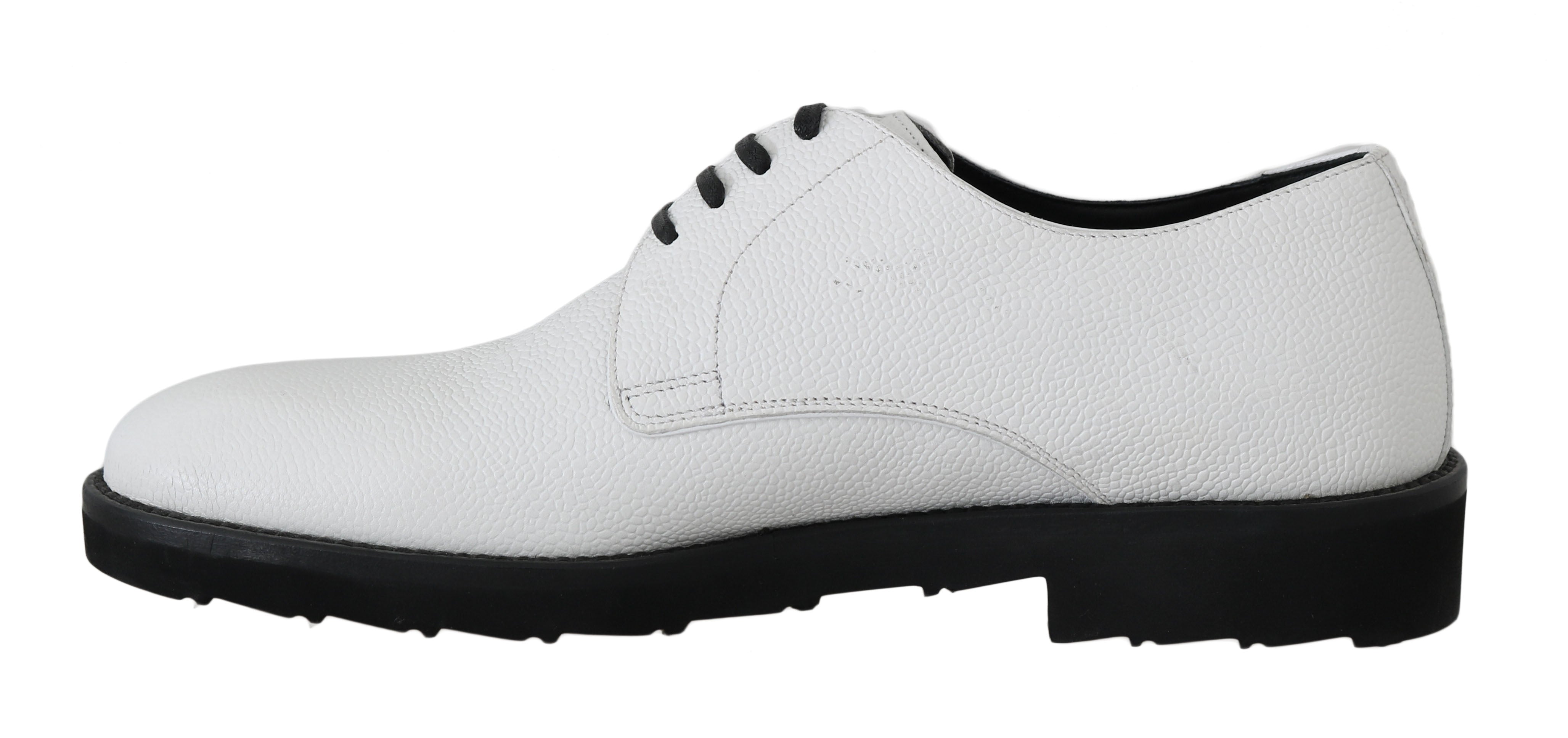 Dolce & Gabbana White Leather Derby Dress Formal Shoes - Whispers Of Wisdom Clothing