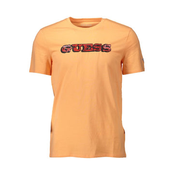Guess Jeans Orange Cotton Men T-Shirt - Whispers Of Wisdom Clothing