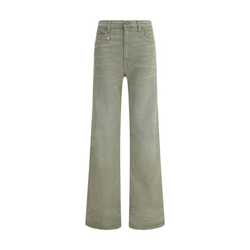 R13 Green Cotton Flared Jeans