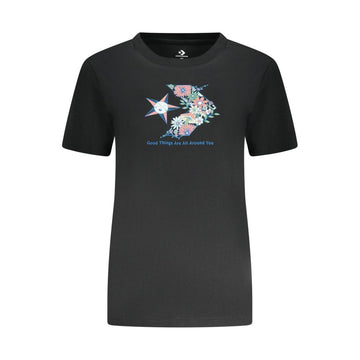 Converse Black Cotton Women T-Shirt
