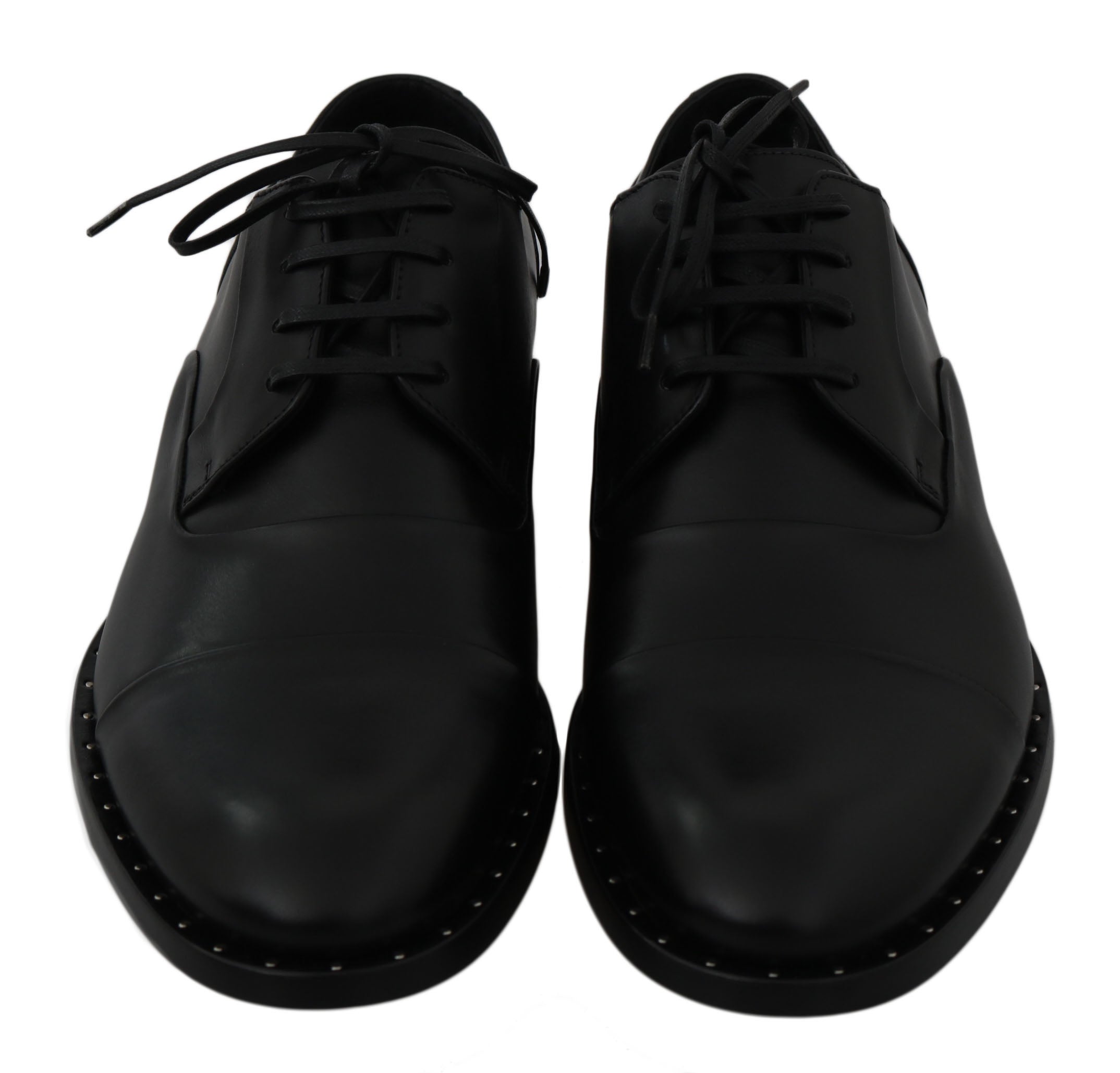 Dolce & Gabbana Black Leather Derby Formal Shoes - Whispers Of Wisdom Clothing