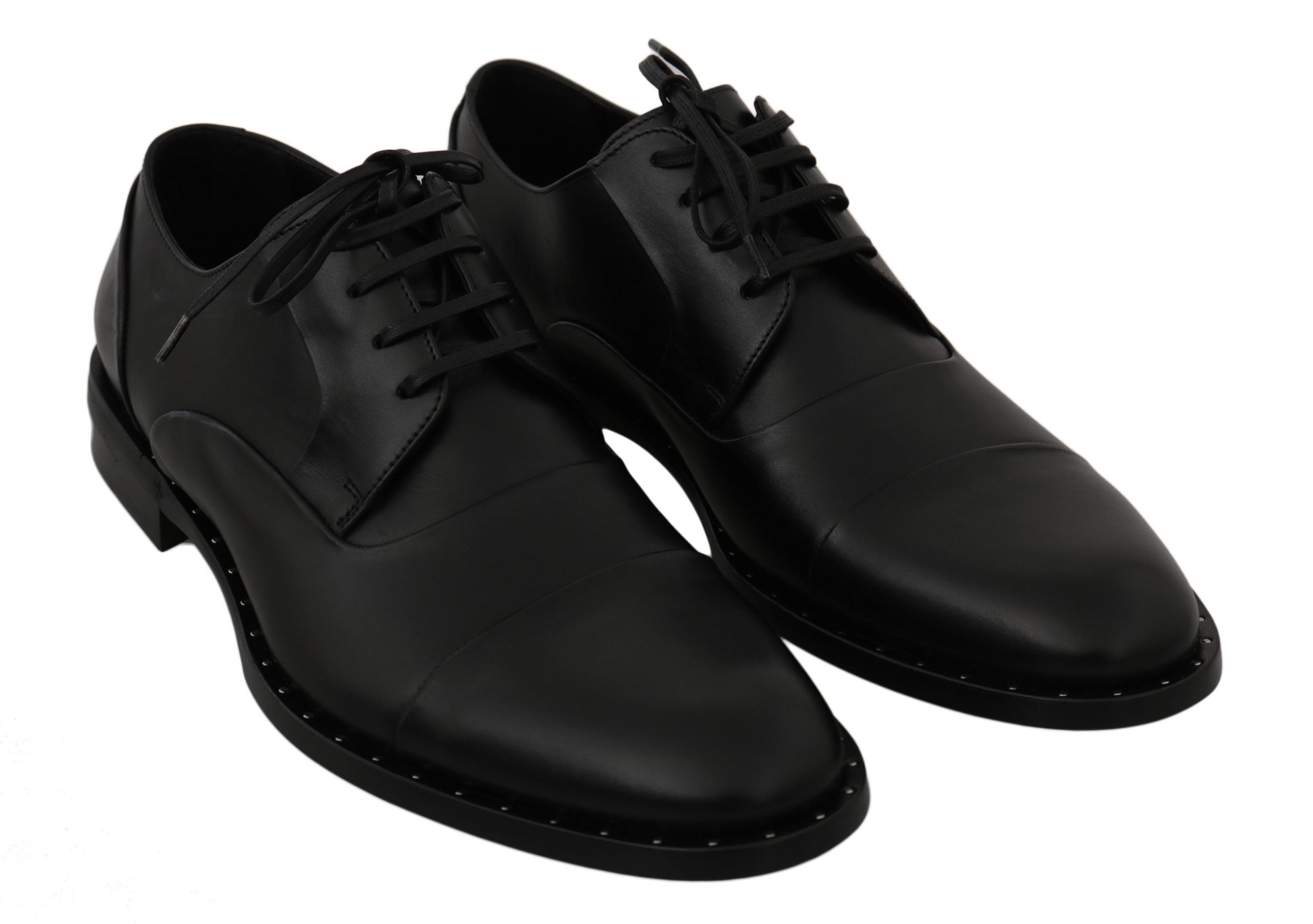 Dolce & Gabbana Black Leather Derby Formal Shoes - Whispers Of Wisdom Clothing